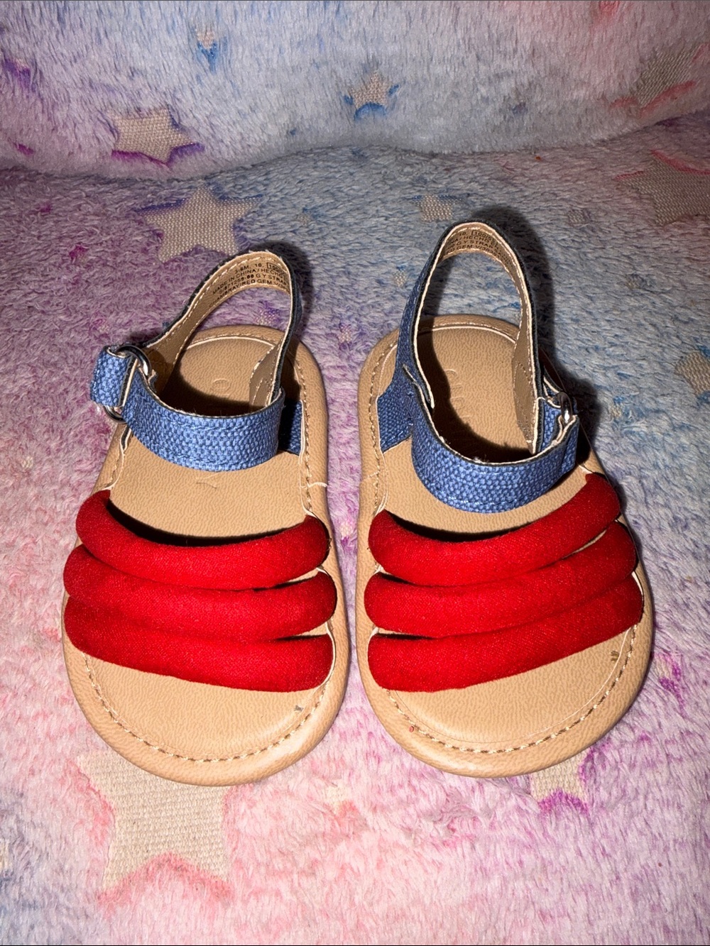 Old Navy Red and Blue Baby Walker Sandals
